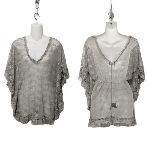 GABRIELLA ROCHA Lace Ruffle Batwing Top S - Picture 1 of 8